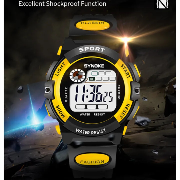 Student Sport Watches For Kids Colorful Electronic Watches Waterproof Clock Children Digital Watch For Boys Fashions Synoke - Image 3